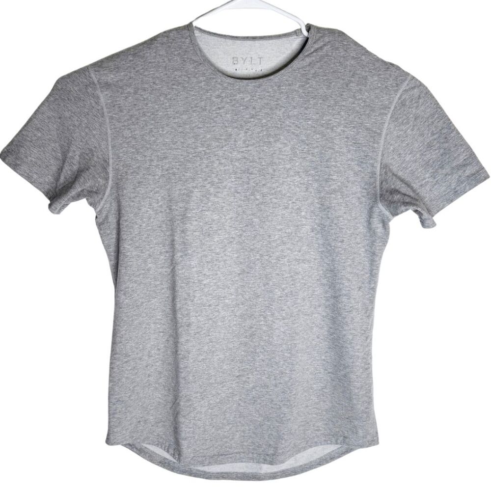 Bylt‎ Men's Basic Drop Cut Lux Crew Neck Short Sleeve T-Shirt Gray Size Large